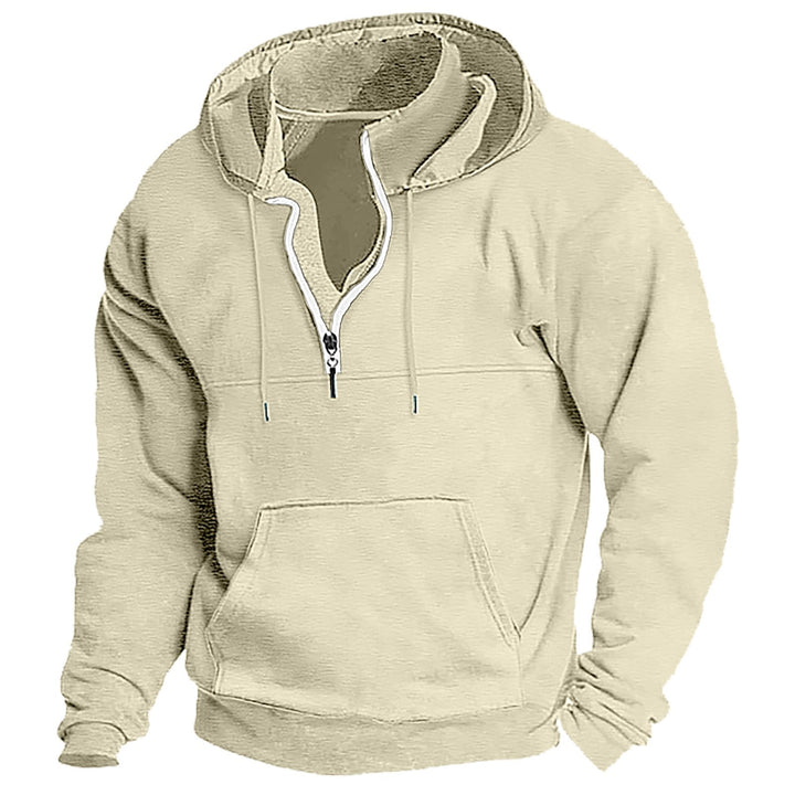Herren Fleece Hoodie mit halbem Reißverschluss Aliams