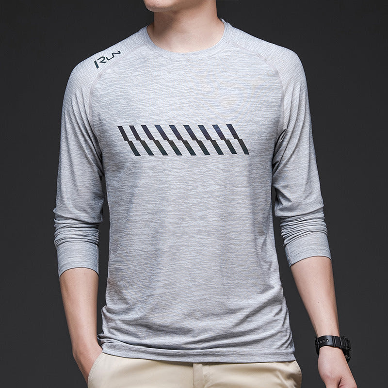 Herren sportliches Langarm-Funktionsshirt mit atmungsaktiven Einsätzen Aliams