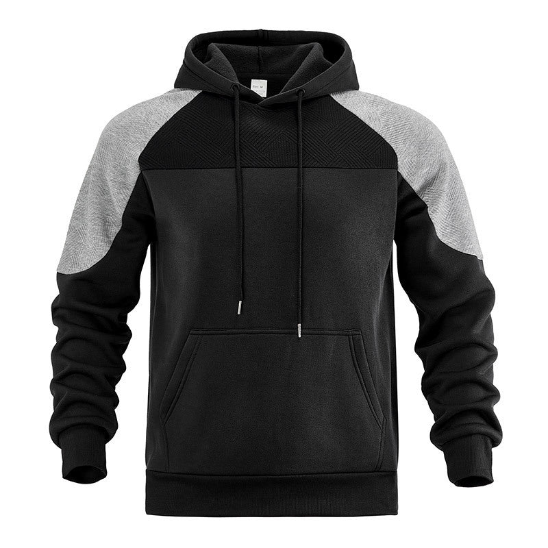 Herren sportlicher Kapuzenpullover mit strukturiertem Design und Kontrastärmeln Aliams