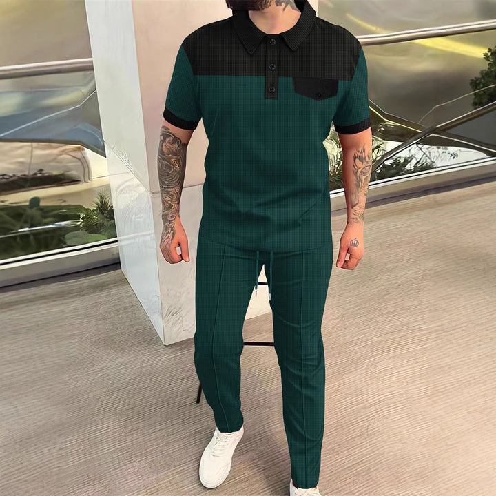 Herren sportliches Poloshirt und Chino-Hose Set mit modernem Design Aliams