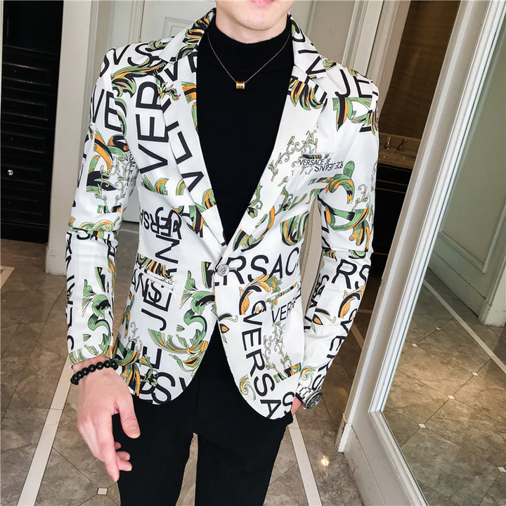 Herren Designer-Blazer mit auffälligem grafischem Muster Aliams