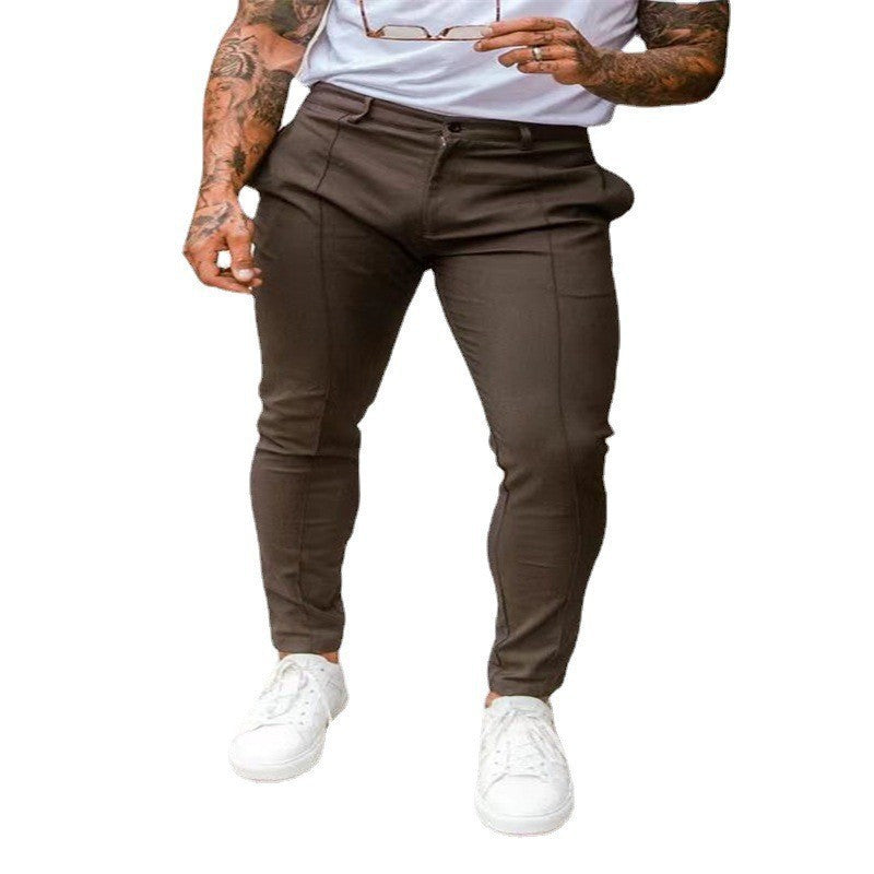 Herren Fitness-Hose mit seitlichen Reißverschlüssen und elastischem Bund Aliams