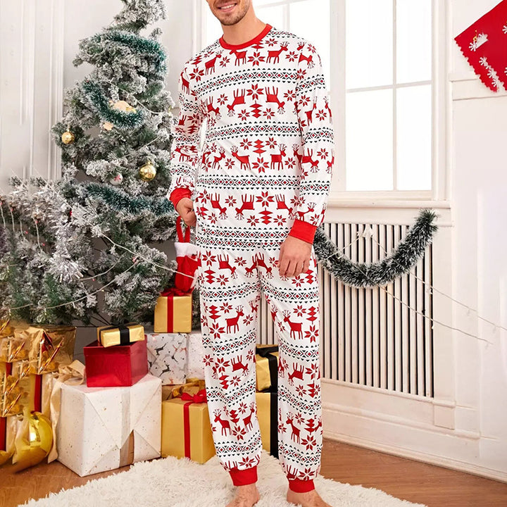 Herren Weihnachts-Pyjama mit winterlichem Muster Aliams