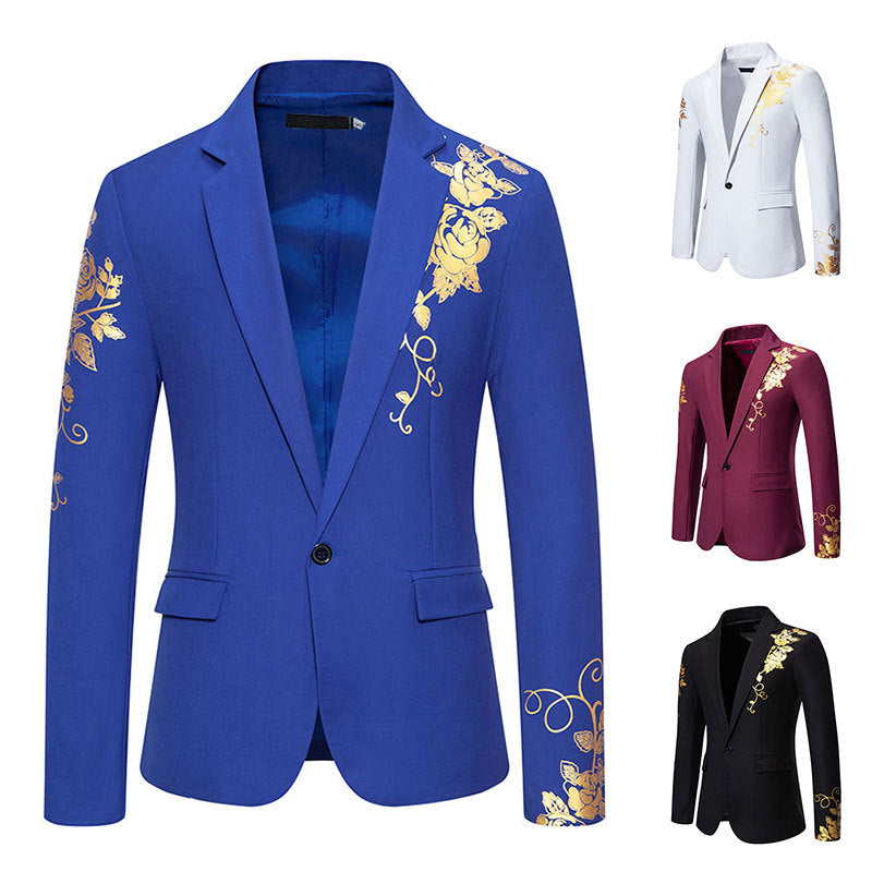 Herren Eleganter Blazer mit floralem Design Aliams