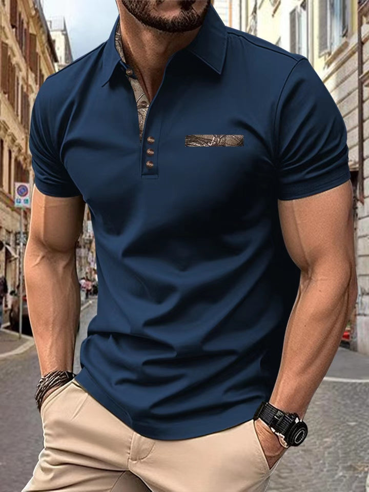 Herren Poloshirt mit stilvollem Kragen und modischem Brusttaschen-Design Aliams