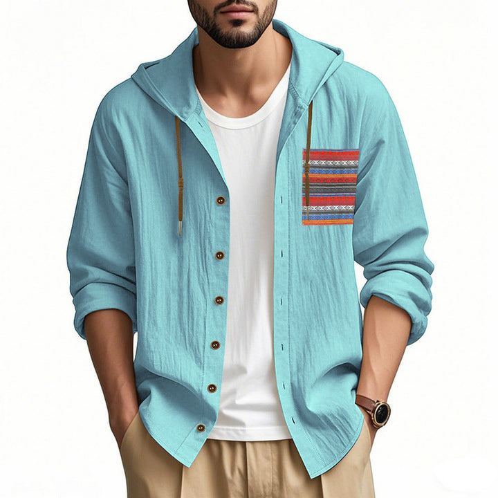 Herren Kapuzenshirt mit verspieltem Design und praktischer Knopfleiste Aliams