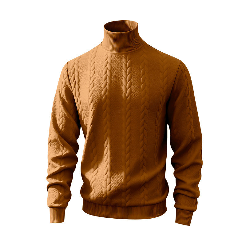 Herren Strickpullover mit Stehkragen und Zopfmuster Aliams