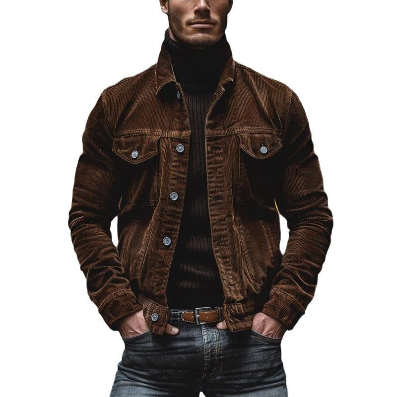 Herren cordjacke mit stylischem Schnitt und funktionalen Taschen Aliams