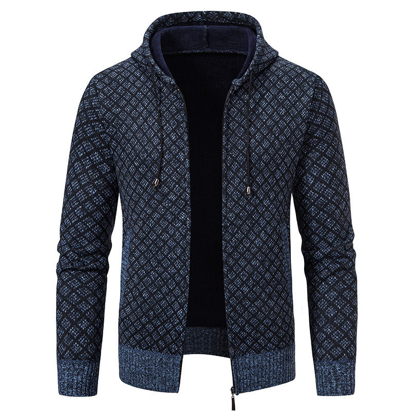 Herren stylische Jacke mit modernem Wabenmuster und Kapuze Aliams
