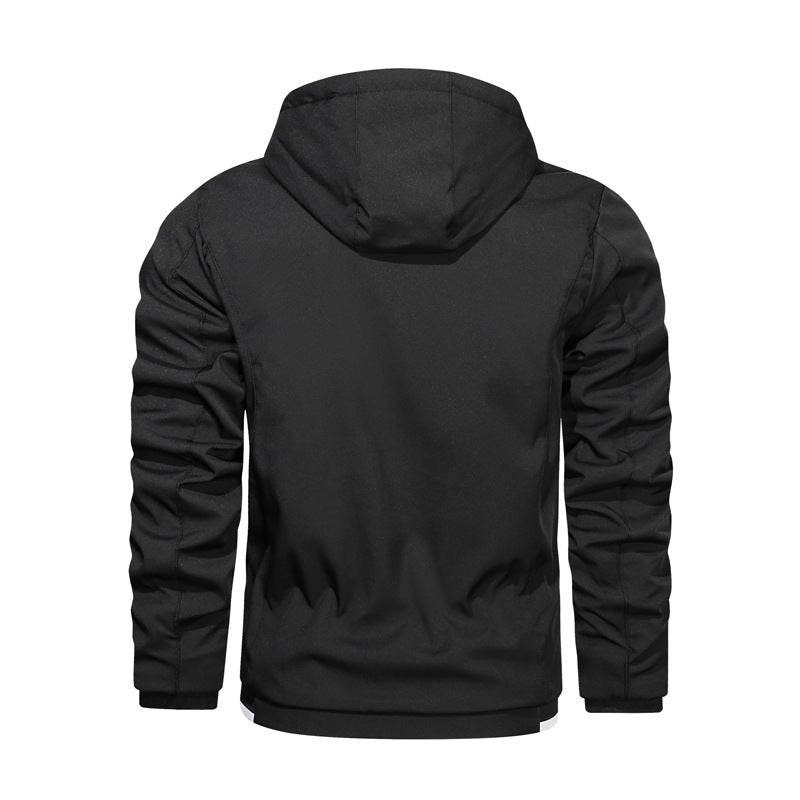 Herren sportliche Funktionsjacke mit verstellbarer Kapuze und atmungsaktivem Material Aliams