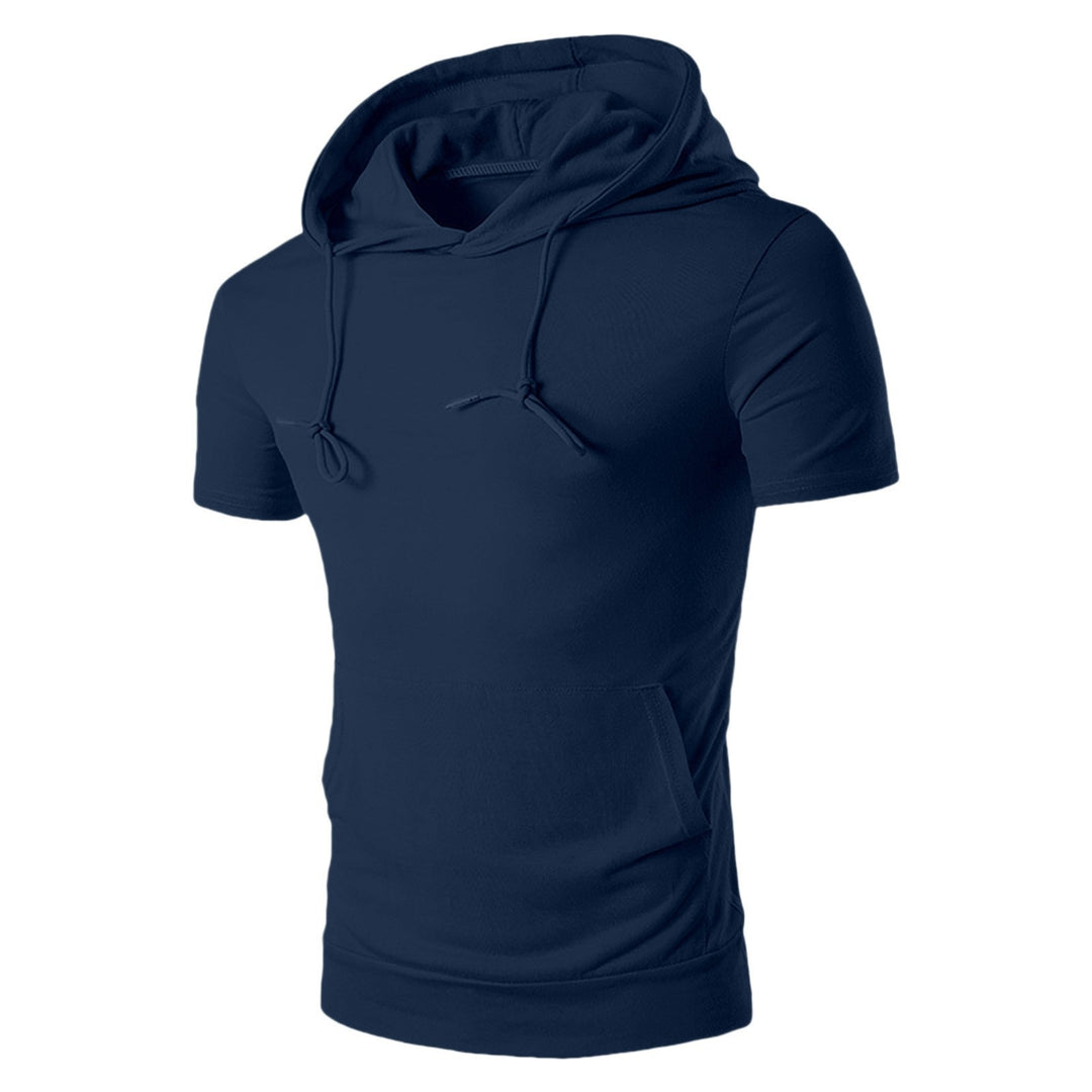 Herren Kurzarm Hoodie mit lässigem Schnitt und praktischer Kängurutasche Aliams