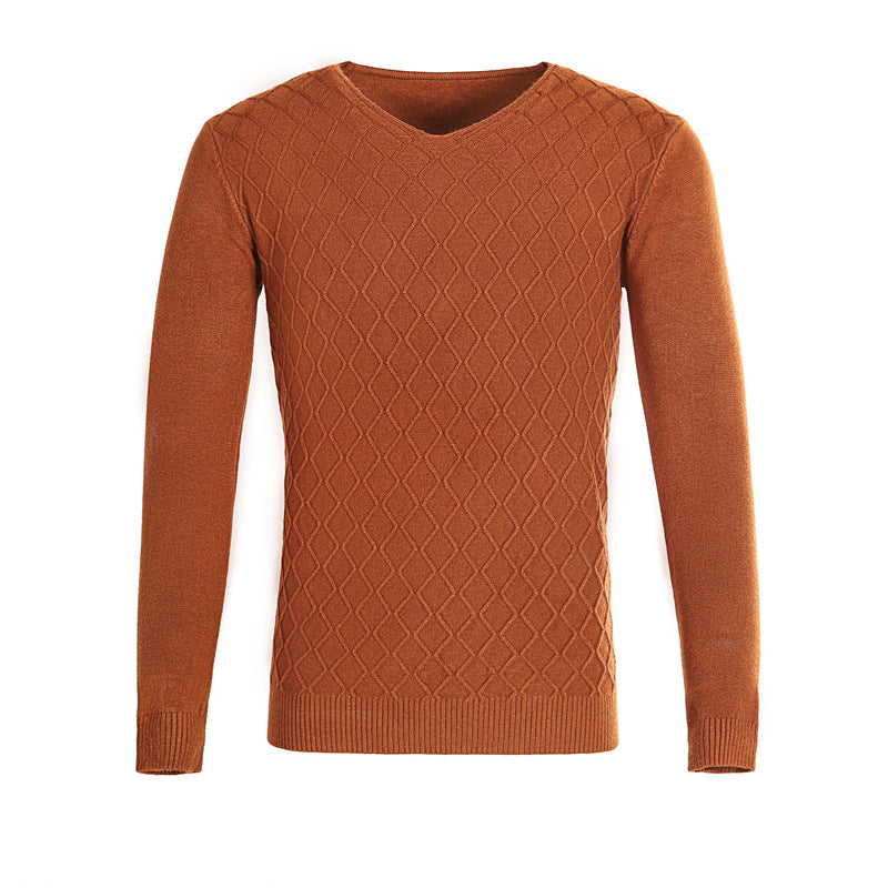 Herren V-Ausschnitt Pullover mit Strukturmuster Aliams
