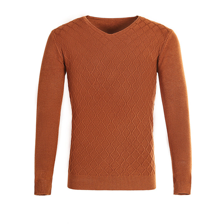 Herren V-Ausschnitt Pullover mit Strukturmuster Aliams