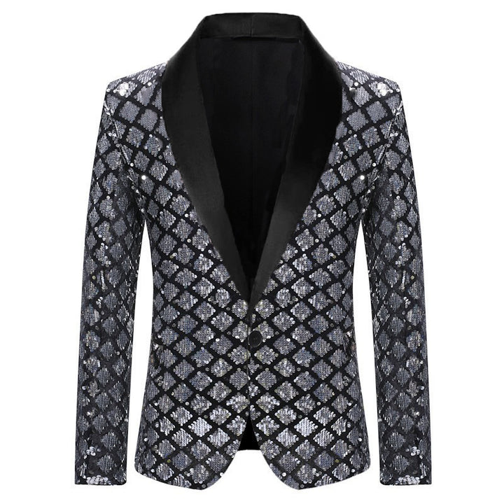 Herren Glamouröser Paillettenblazer Aliams