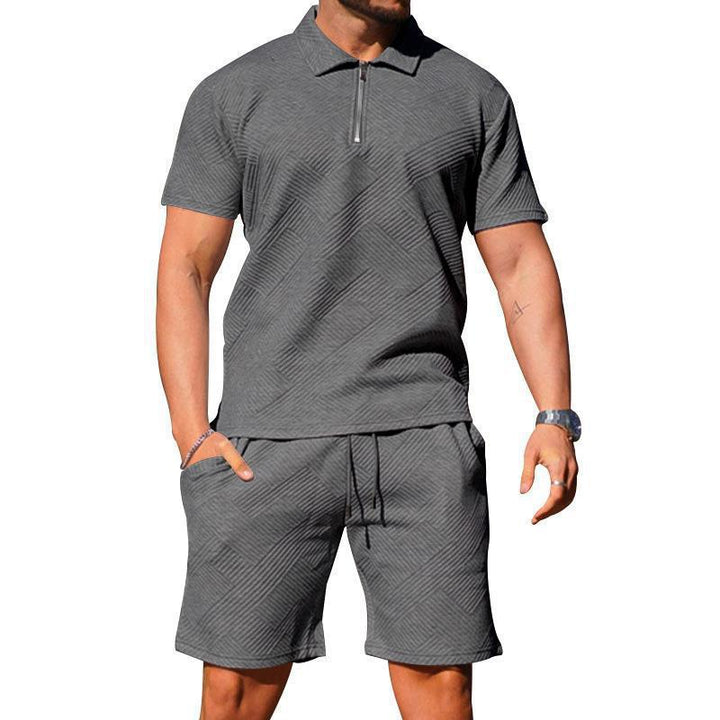 Herren sportliches Lounge-Set mit Poloshirt und Shorts im eleganten Design Aliams