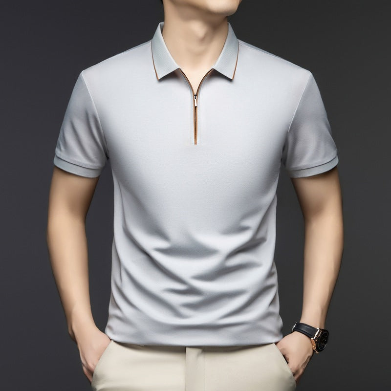 Herren Kurzarm-Shirt mit modernem Reißverschluss Aliams