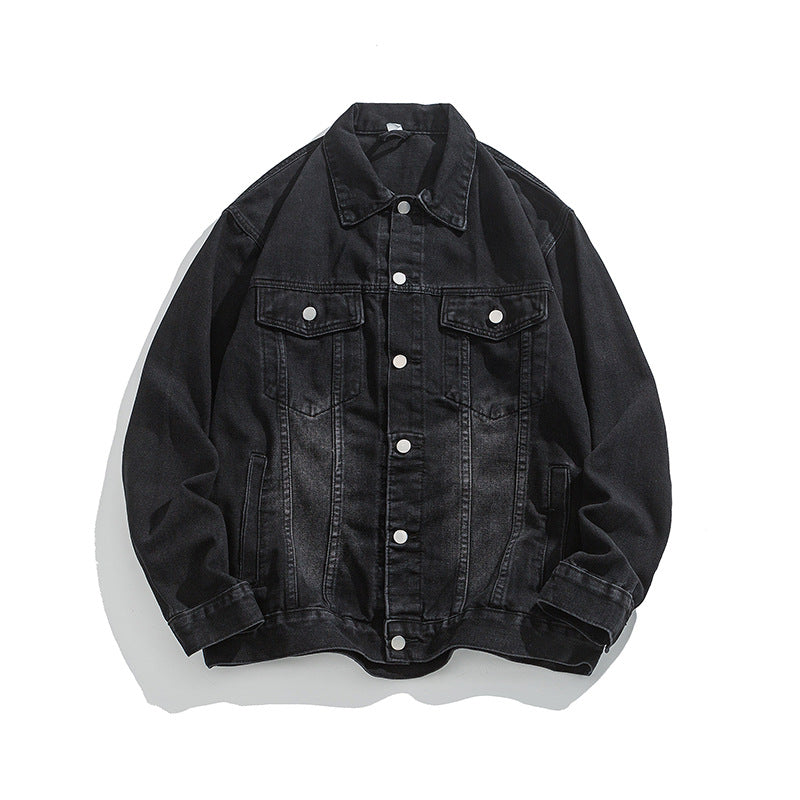 Herren klassische Denim Jacke mit schmalem Schnitt Aliams