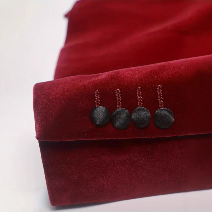 Herren eleganter Samtblazer mit satinierter Kragenpartie Aliams