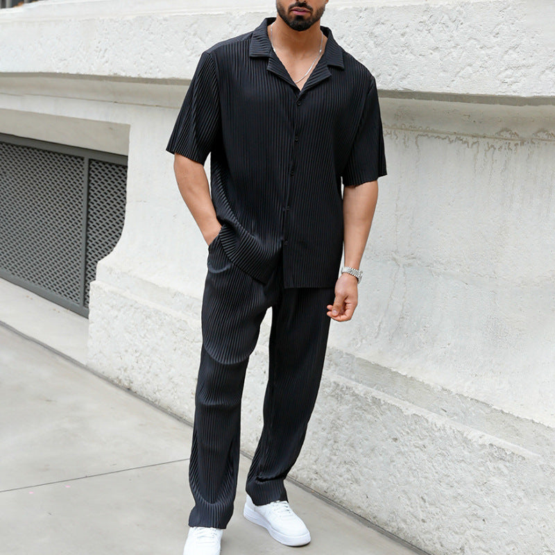Herren elegantes und modisches Sommeranzug-Set mit Streifenmuster Aliams
