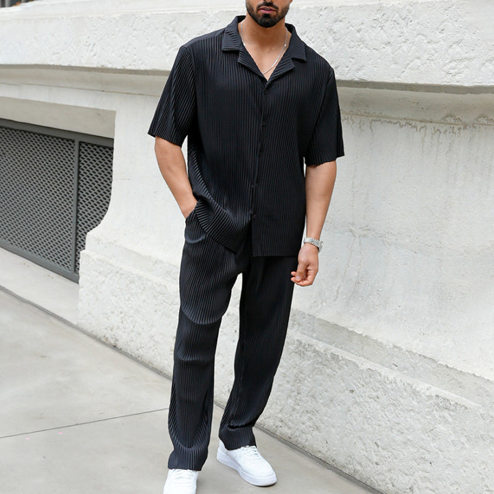 Herren elegantes und modisches Sommeranzug-Set mit Streifenmuster Aliams