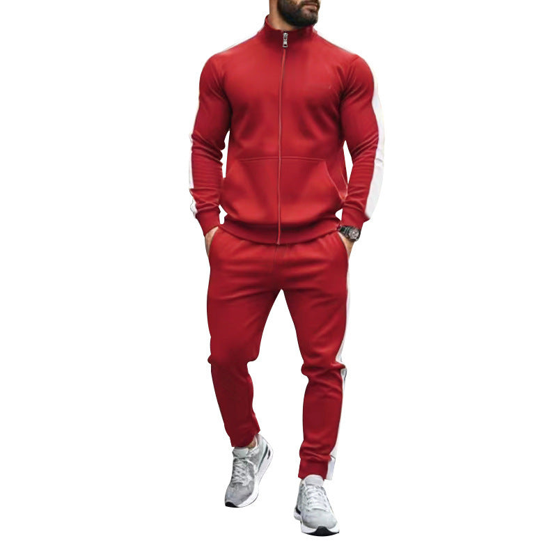 Herren Sportlicher Trainingsanzug mit modernem Stehkragen und praktischen Taschen Aliams