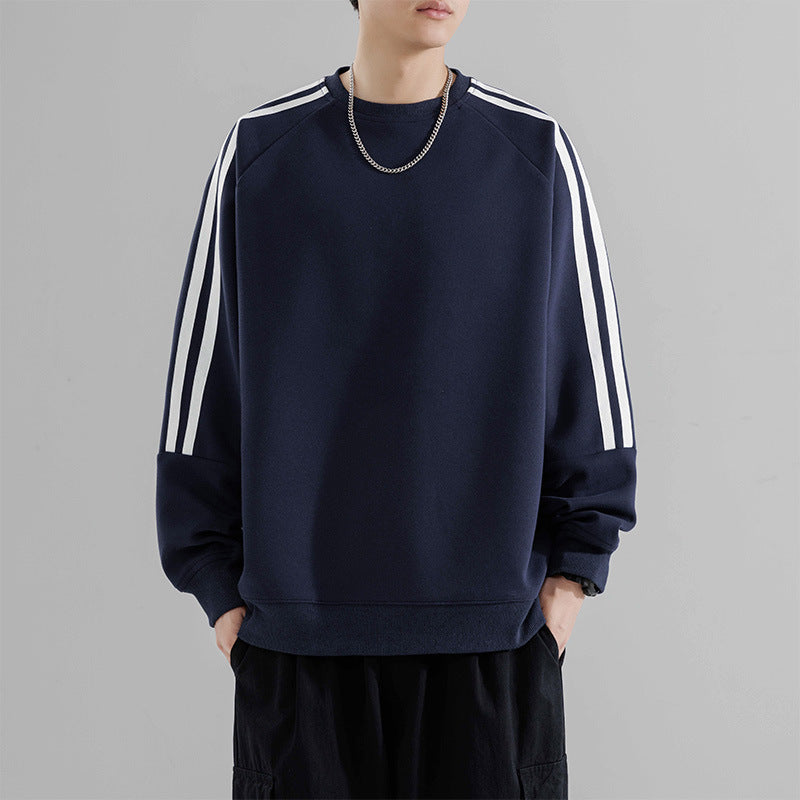 Herren sportliches Sweatshirt mit Raglanärmeln und stylischen Streifen Aliams