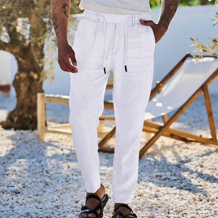 Herren bequeme Chino-Hose mit elastischem Bund und praktischen Taschen Aliams