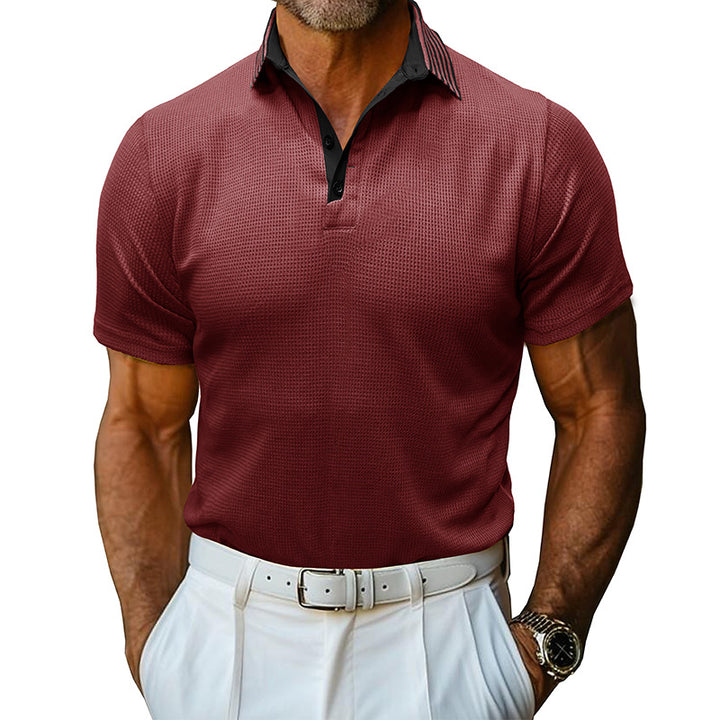 Herren Sportliches Poloshirt mit atmungsaktiven Mesh-Eigenschaften und elegantem Kragen Aliams
