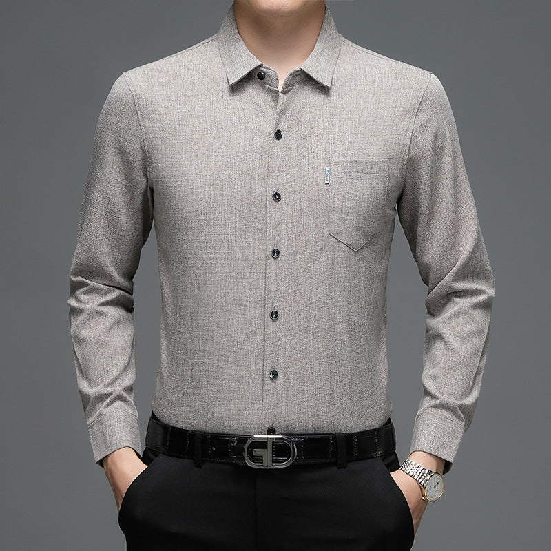 Herren elegantes Langarm-Hemd mit feinem Strukturdesign Aliams