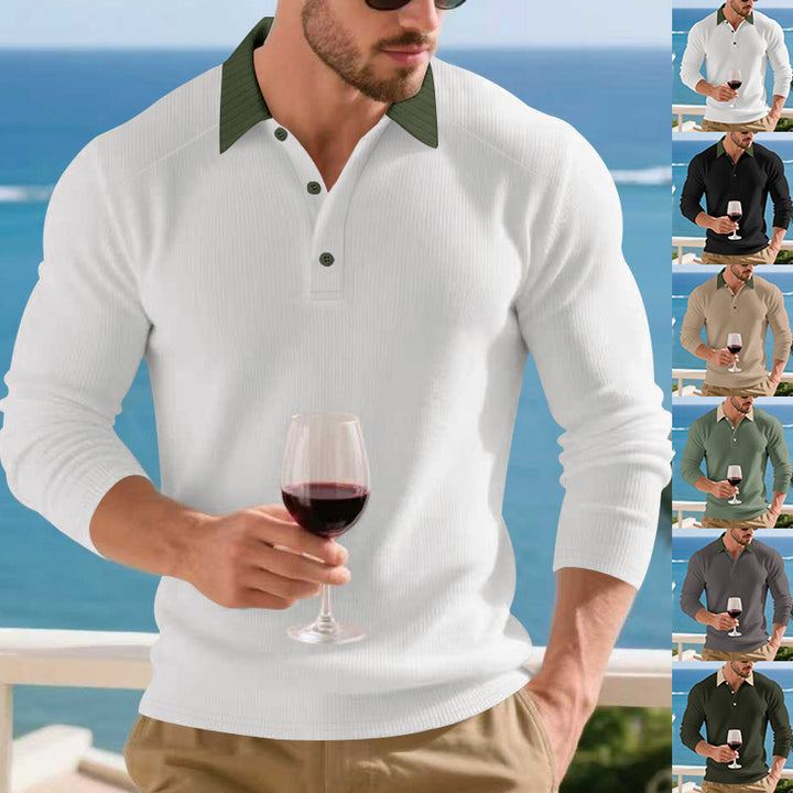 Herren stilvoller Poloshirt mit strukturiertem Design Aliams