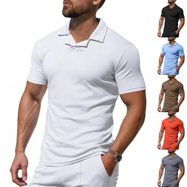 Herren Kurzarm Polo-Shirt mit modernem Stehkragen und atmungsaktivem Material Aliams