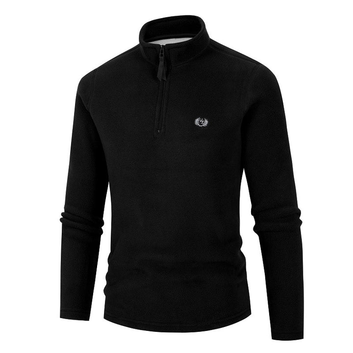 Herren Fleece Pullover mit Stehkragen und Reißverschluss Aliams