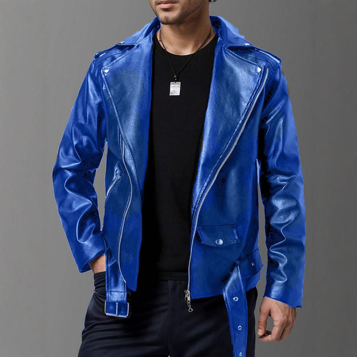 Herren stilvolle Bikerjacke aus hochwertigem Echtleder Aliams