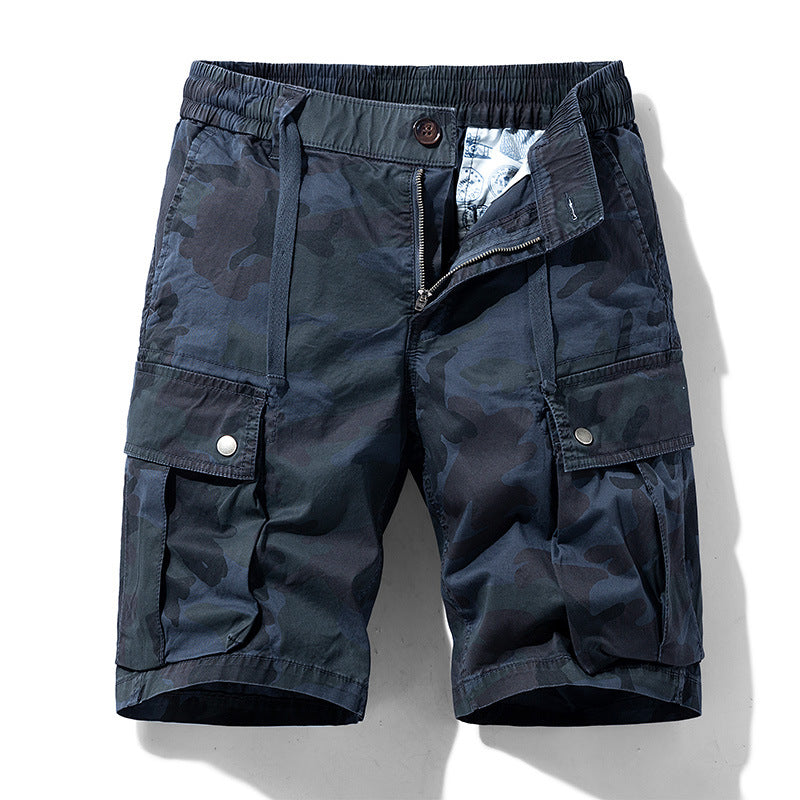 Herren Cargoshorts im lässigen Camouflage-Design mit elastischem Bund und praktischen Taschen Aliams