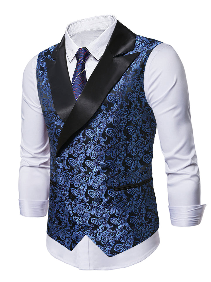 Herren elegante Paisley-Weste mit glänzendem Finish Aliams