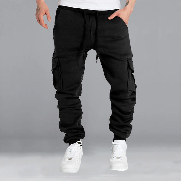 Herren stylische Cargo-Hose mit elastischem Bund und praktischen Seitentaschen Aliams
