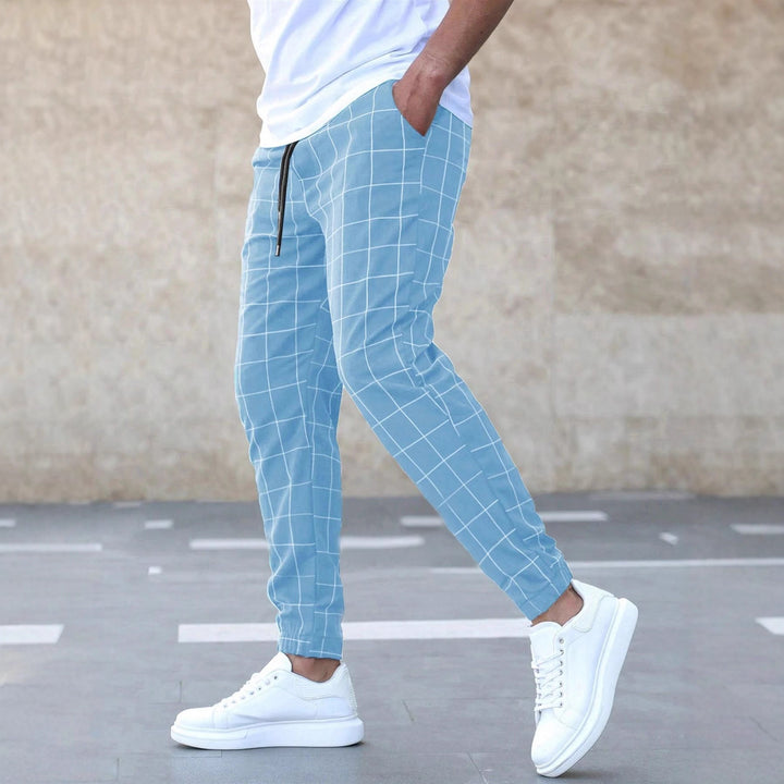 Herren sportliche Freizeithosen mit modischem Karomuster Aliams