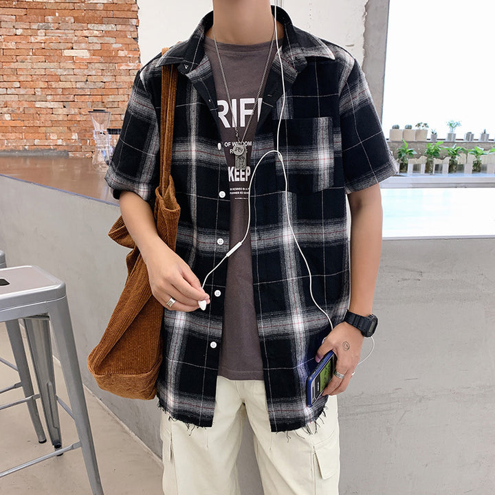 Herren Kurzärmeliges Karomusterhemd Aliams