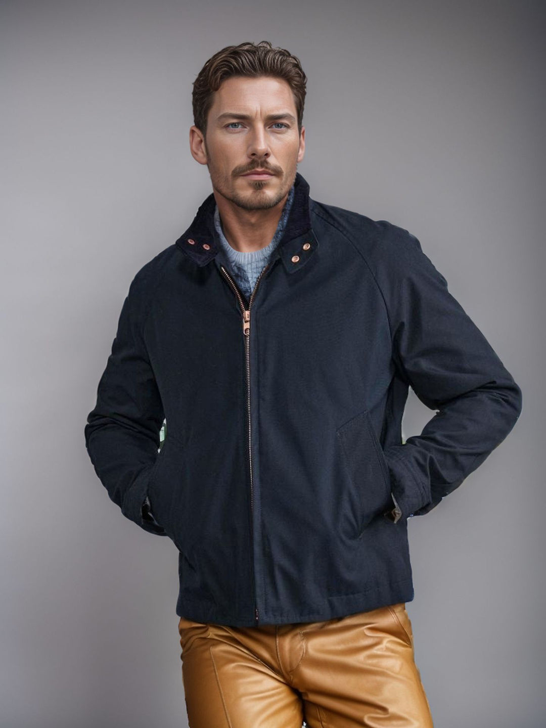 Herren sportliche Utility-Jacke mit wärmendem Innenfutter und stylischem Kragen Aliams