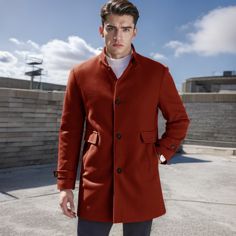 Herren eleganter Außenmantel mit praktischen Taschen Aliams