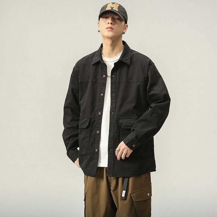 Herren funktionale Utility-Jacke mit praktischen Taschen Aliams