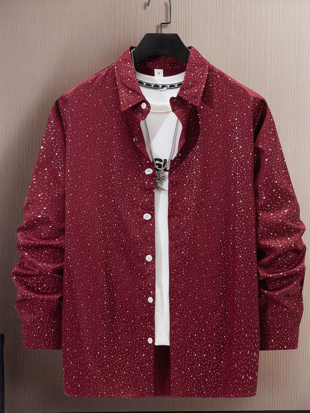 Herren Hemd mit punktiertem Design und modischem Schnitt Aliams