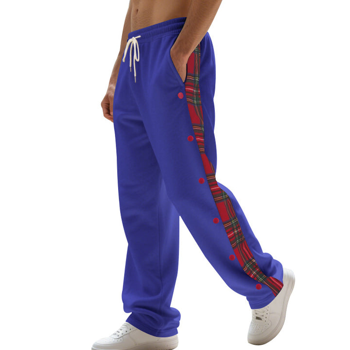 Herren Jogginghose mit seitlichen Knöpfen und pattern akzenten Aliams
