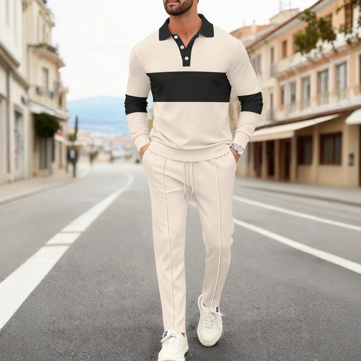 Herren sportliches Poloshirt mit eleganter Komplementär-Hose Aliams