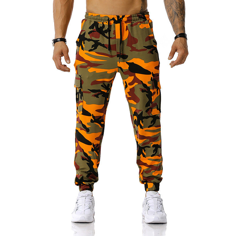 Herren Camouflage Cargo-Hose mit elastischem Bund und praktischen Seitentaschen Aliams