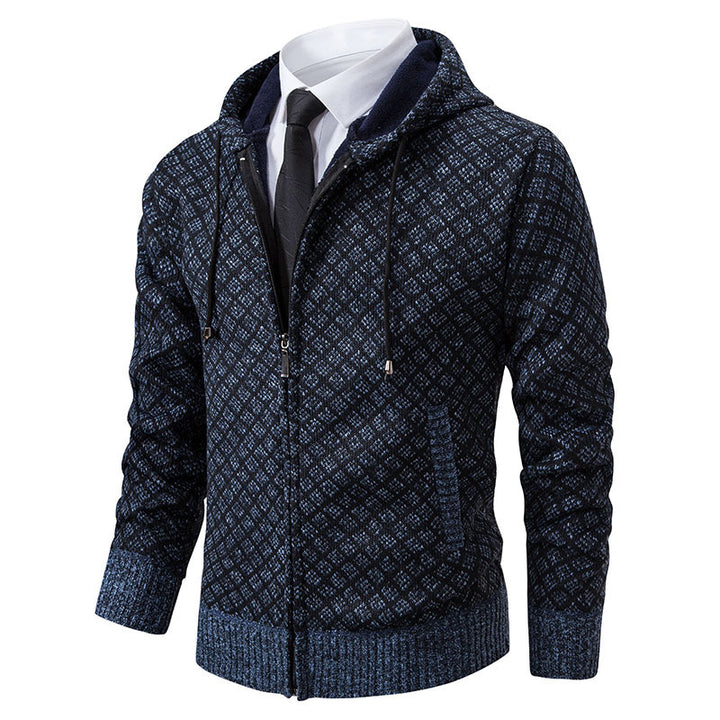 Herren stylische Jacke mit modernem Wabenmuster und Kapuze Aliams