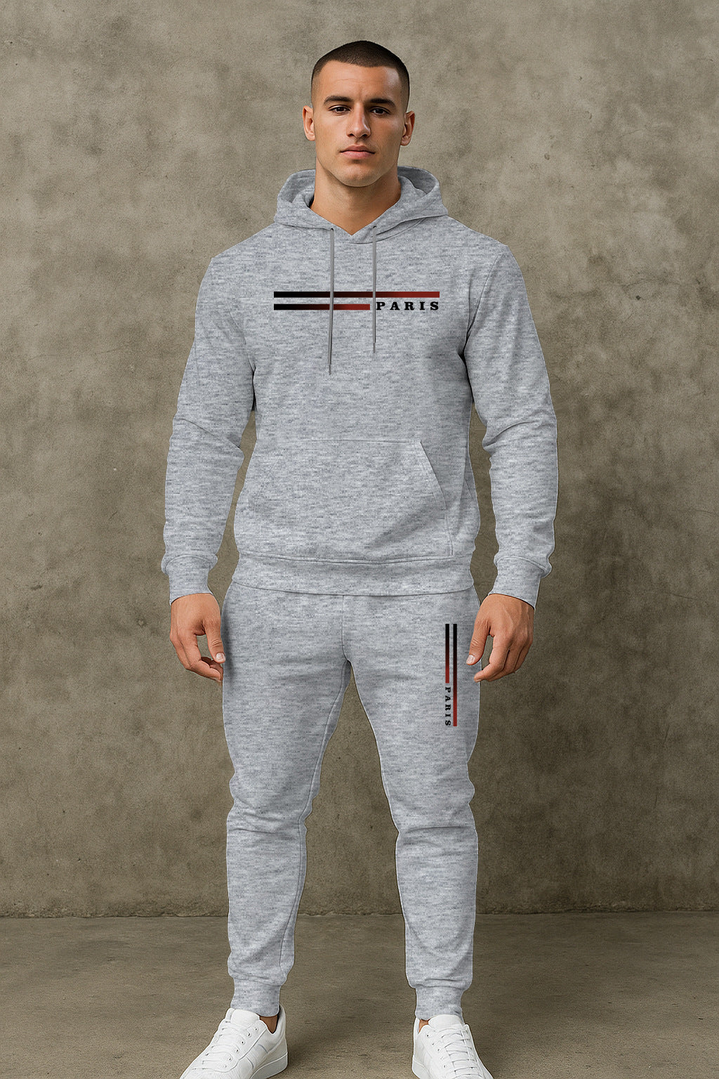 Herren Sportlicher Hoodie-Jogginganzug mit funktionalem Schnitt und praktischen Taschen Aliams