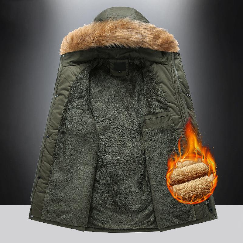 Herren isolierte Winterjacke mit hochwertigem Kunstfellkragen Aliams