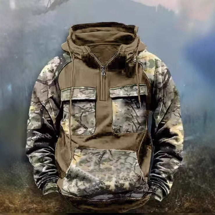 Herren Camouflage Funktionskapuzenpullover Aliams