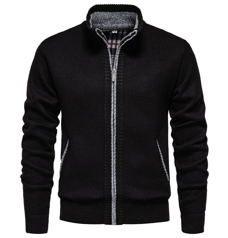 Herren sportliche Strickjacke mit Stehkragen Aliams